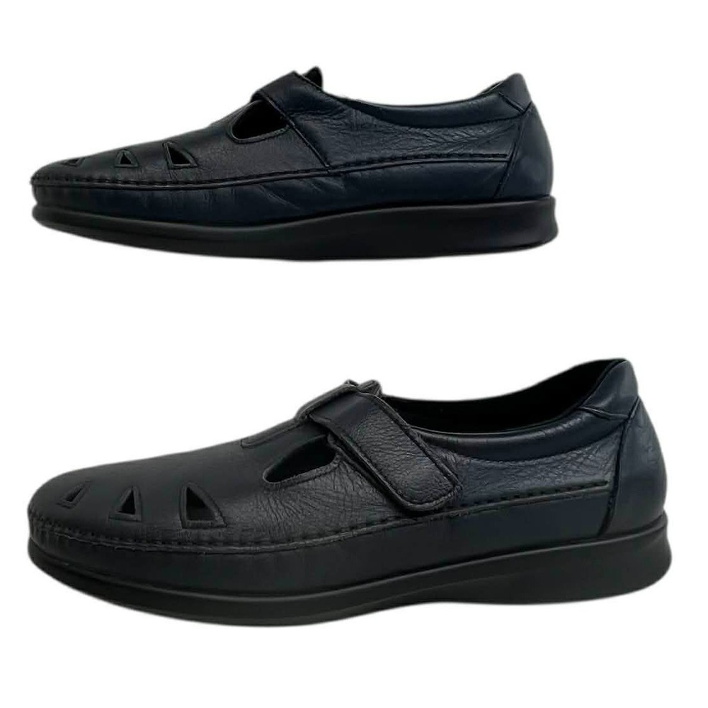 SAS 8.5 Navy Blue Siesta Leather Walking Shoes Comfort Orthopedic Made inโ USA
